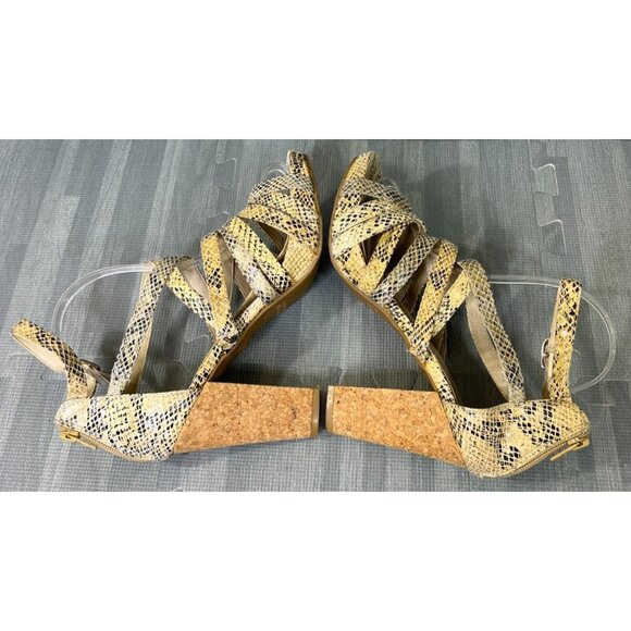 Kenneth Cole Strong Daze Snakeskin Block Heel Sandals Women’s 7.5 - Picture 9 of 12